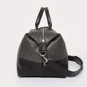 Brouk & Co. Alpha Leather Duffel Bag, Grey/Black