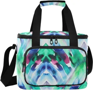 Brushstroke Abstract Insulated Cooler Bag for Women Men Leakproof 24 Can Camping Cooler Tote for Work Office Picnic