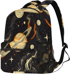 Budxapjw Cosmic Planet Travel Laptop Backpack for Women Men Galaxy Star Waterproof Bag with Adjustable Padded Shoulder Straps for Business Work Travel Hiking Camping