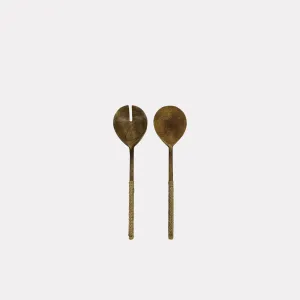 Burke Rattan Wrapped Salad Servers