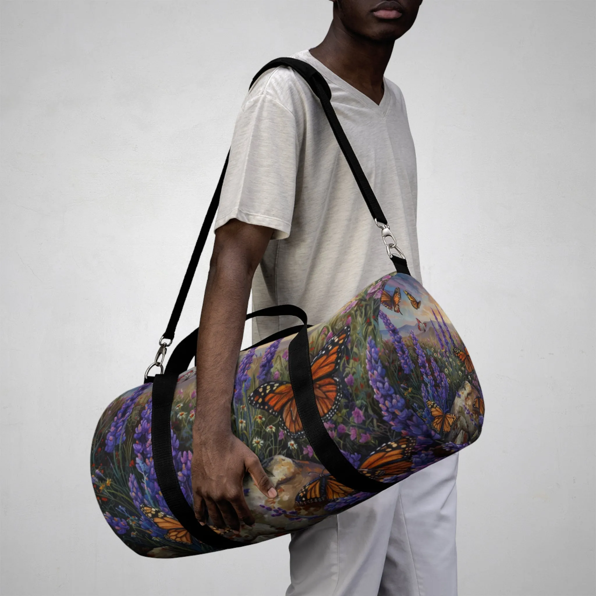 Butterfly Flowers 1 Duffel Bag