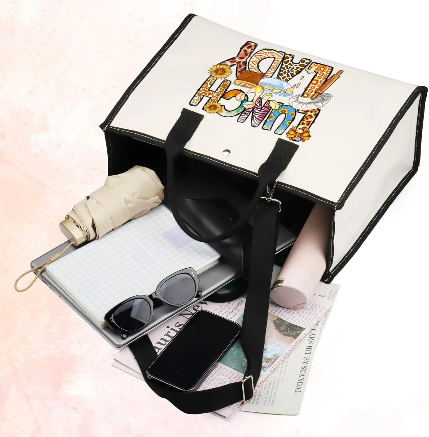 BWWKTOP Lunch Lady Tote Bag Lunch Workers Appreciation Gift Lunch Lady Shoulder Bag Lunch Mom Merch