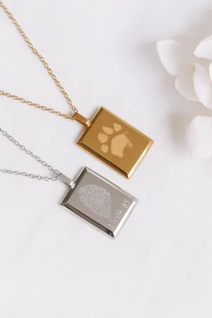 Cadence - Stainless Steel Finger Print Engraved Necklace