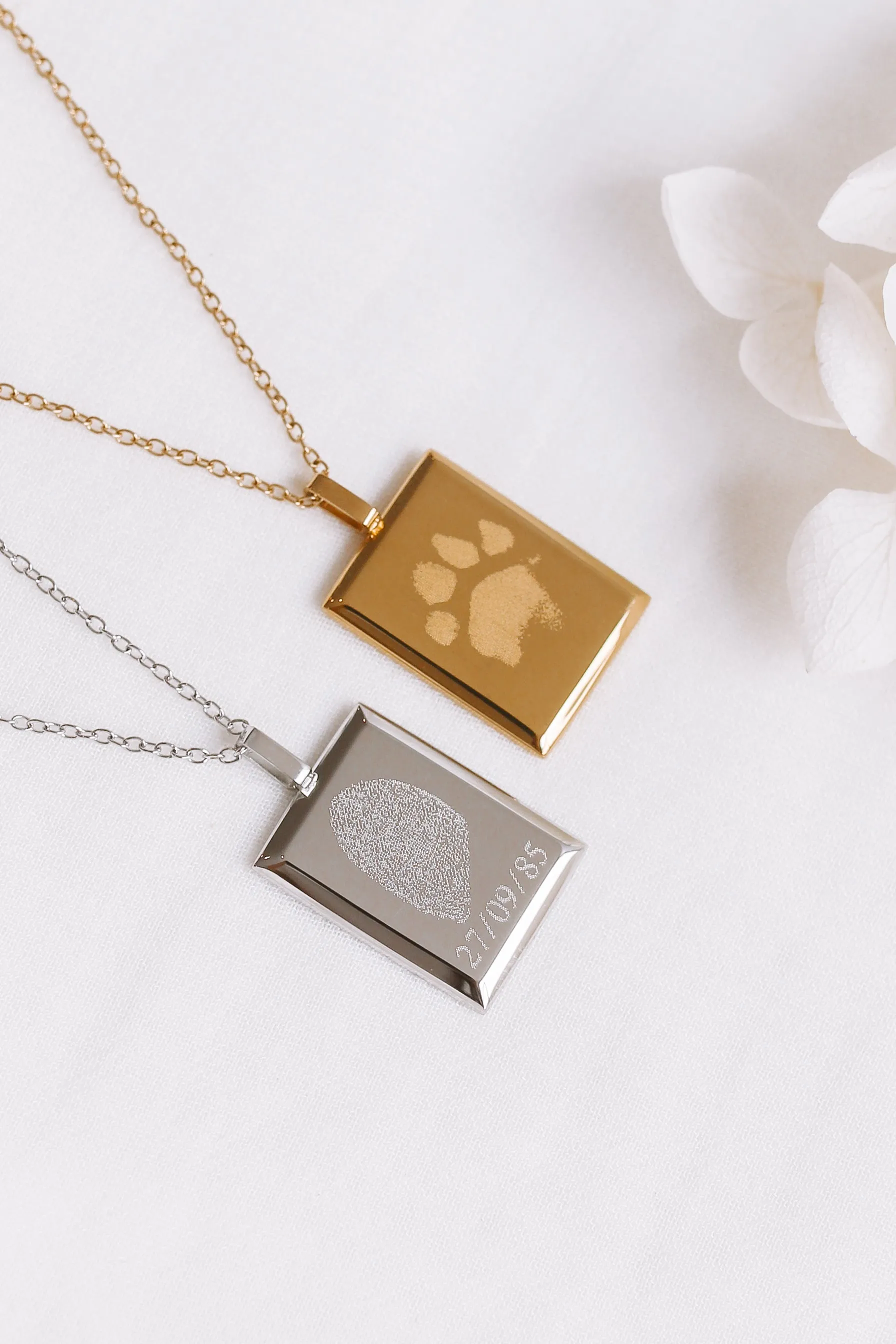 Cadence - Stainless Steel Finger Print Engraved Necklace