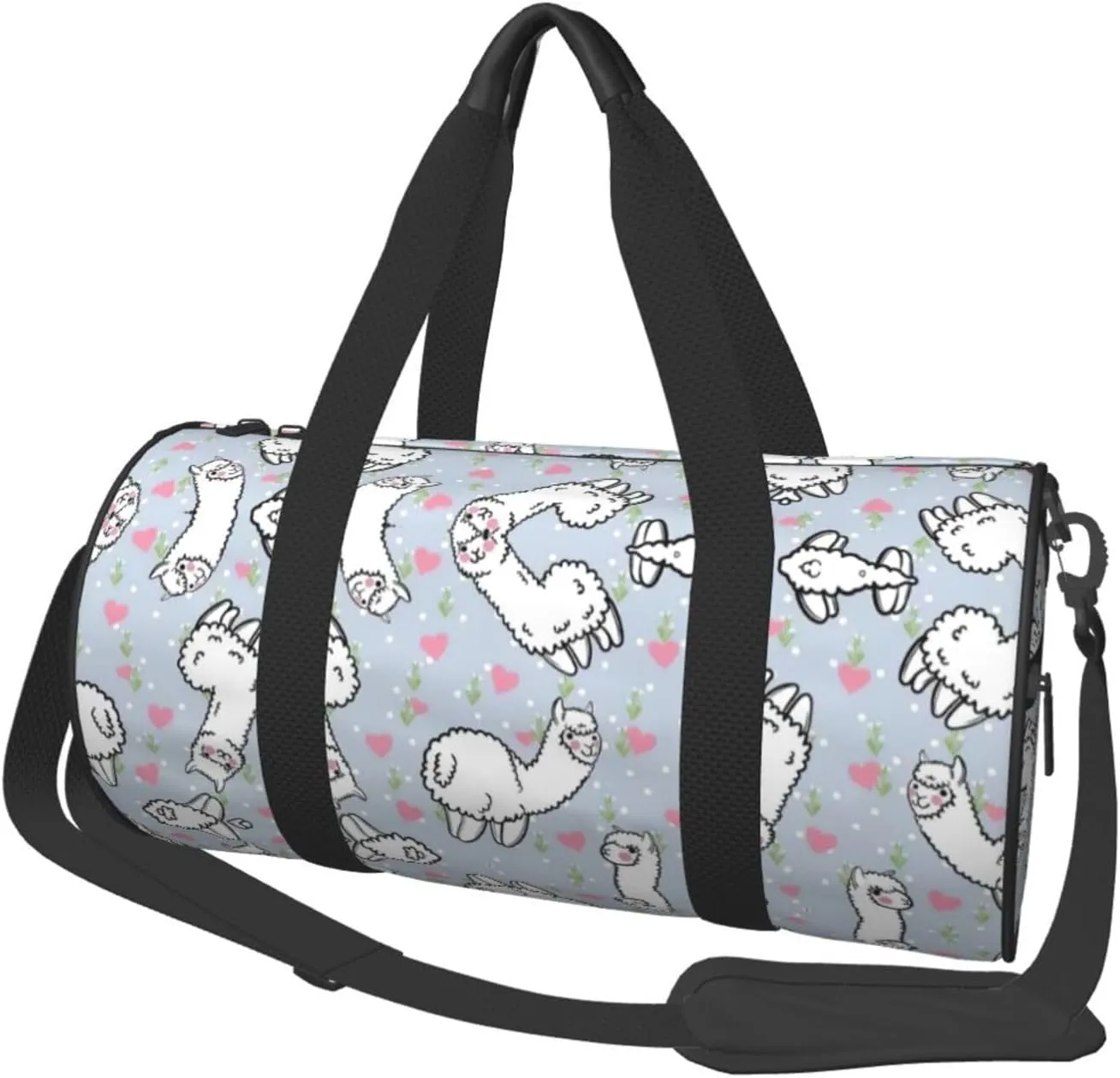 Camel Pink Heart Duffel Bag Foldable Gym Bag For Men Women, Lightweight With Inner Pocket For Travel Sports