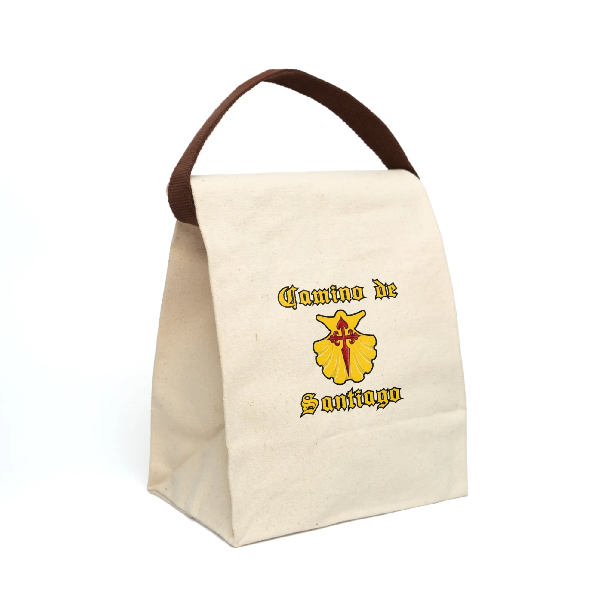 Camino de Santiago Lunch Bag With Strap, Canvas, Cross of St. James Memento