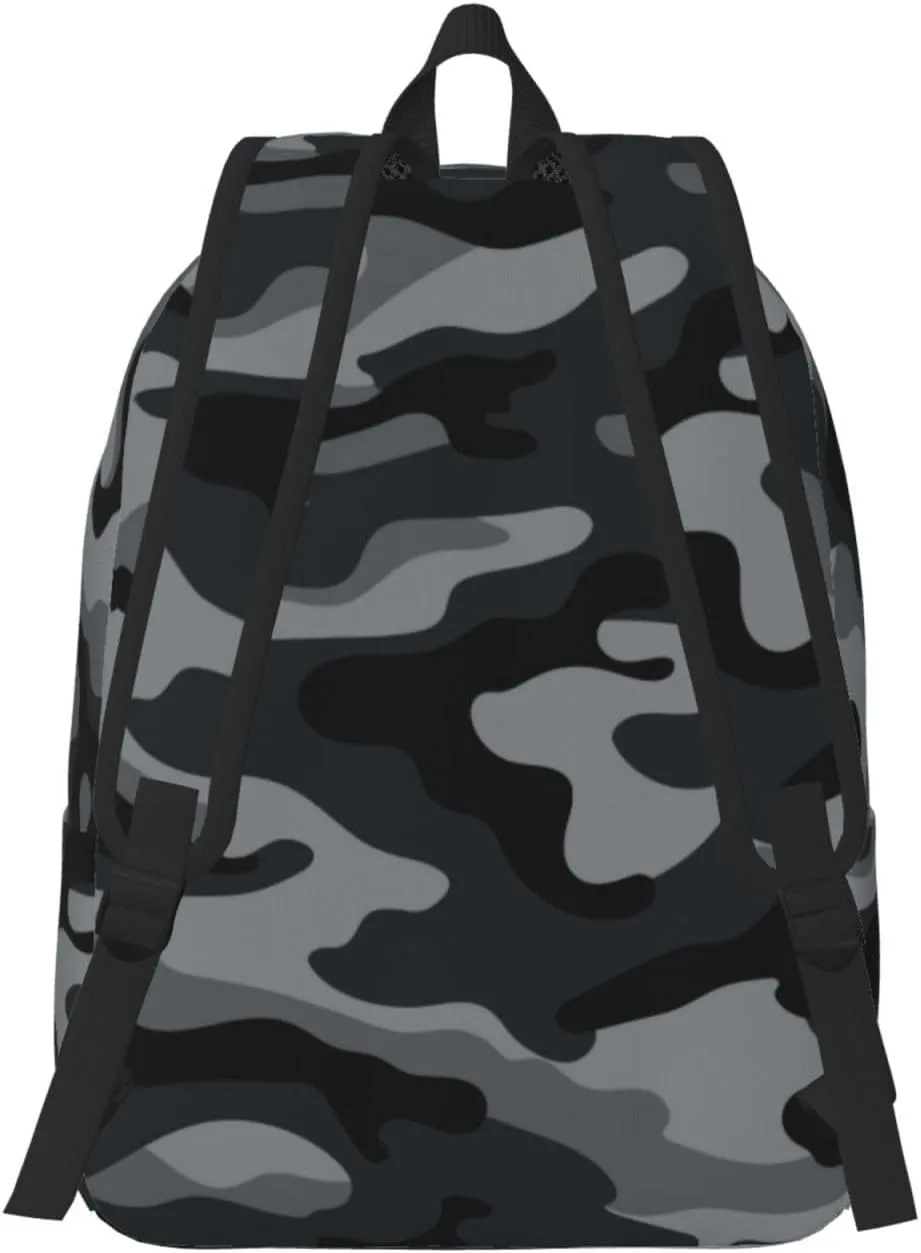 Camo Camouflage Grey Backpack 15.7 Inch Laptop Backpack Travel Hiking Daypack Multipurpose Bookbag For Men Women