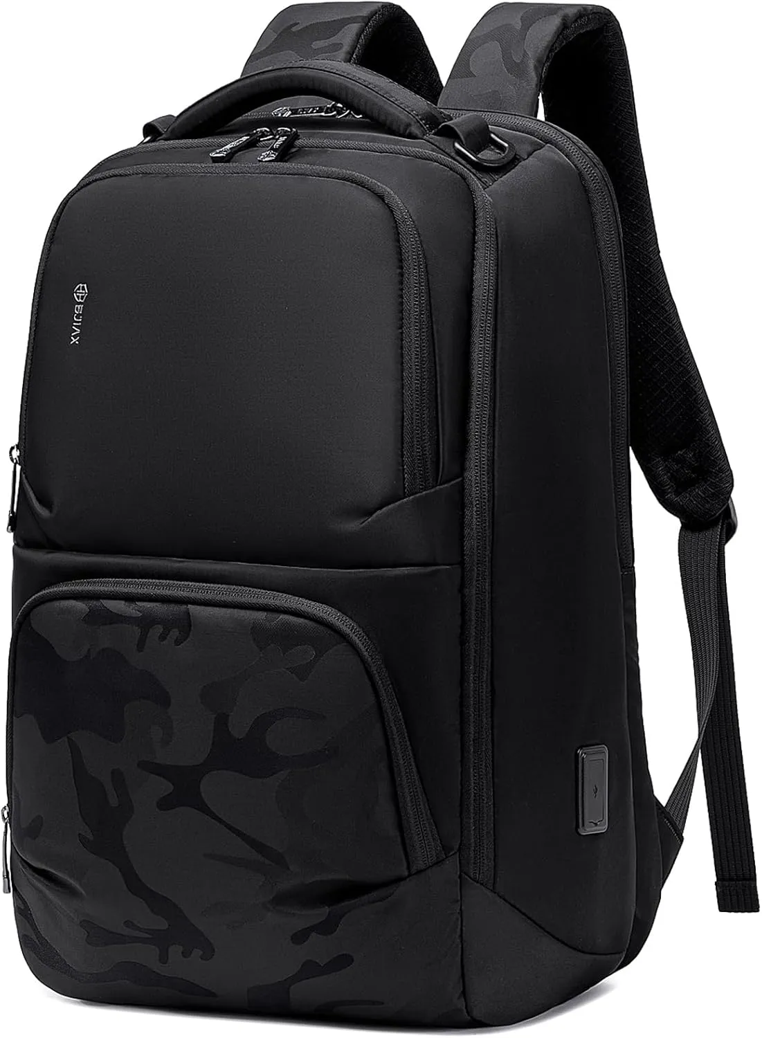 Camouflage Business Backpack for Men, Tech-Savvy Laptop Backpack with USB Charging Port and Ergonomic Design, 40L Water Resistant Anti Theft Travel Work College Backpack Fits 17.3 Inch Notebook