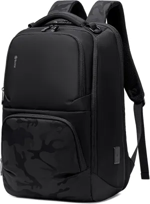 Camouflage Business Backpack for Men, Tech-Savvy Laptop Backpack with USB Charging Port and Ergonomic Design, 40L Water Resistant Anti Theft Travel Work College Backpack Fits 17.3 Inch Notebook