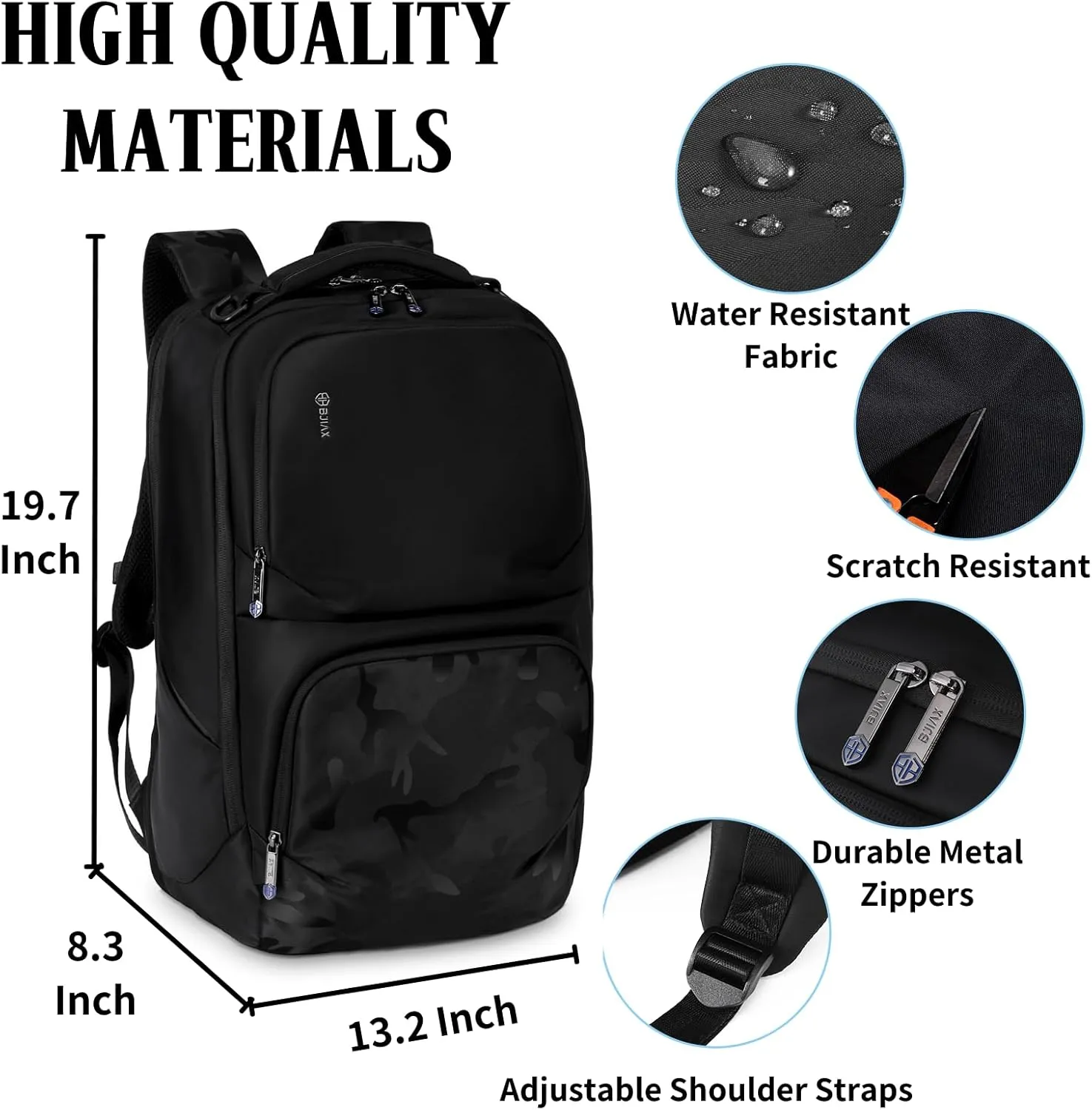 Camouflage Business Backpack for Men, Tech-Savvy Laptop Backpack with USB Charging Port and Ergonomic Design, 40L Water Resistant Anti Theft Travel Work College Backpack Fits 17.3 Inch Notebook