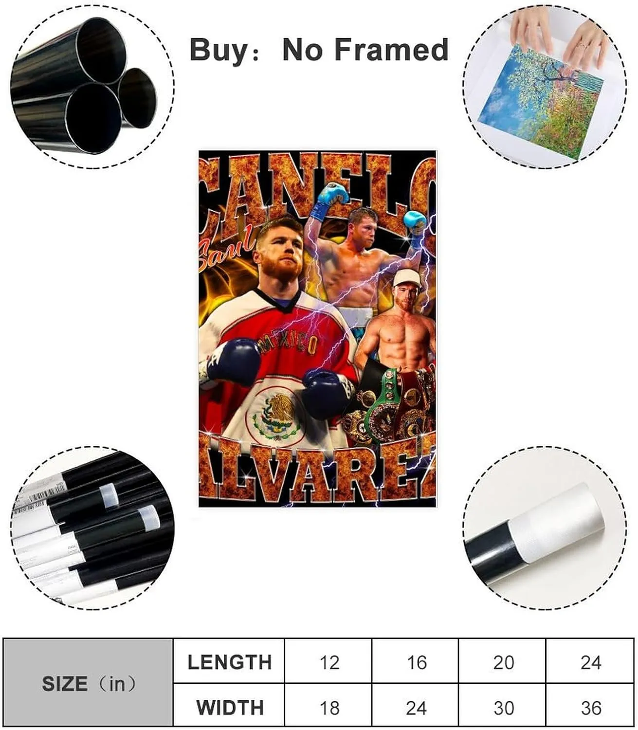 Canelo Alvarez Boxer Poster18 Canvas Art Posters Home Fine Decorations Unframe:12x18inch(30x45cm)