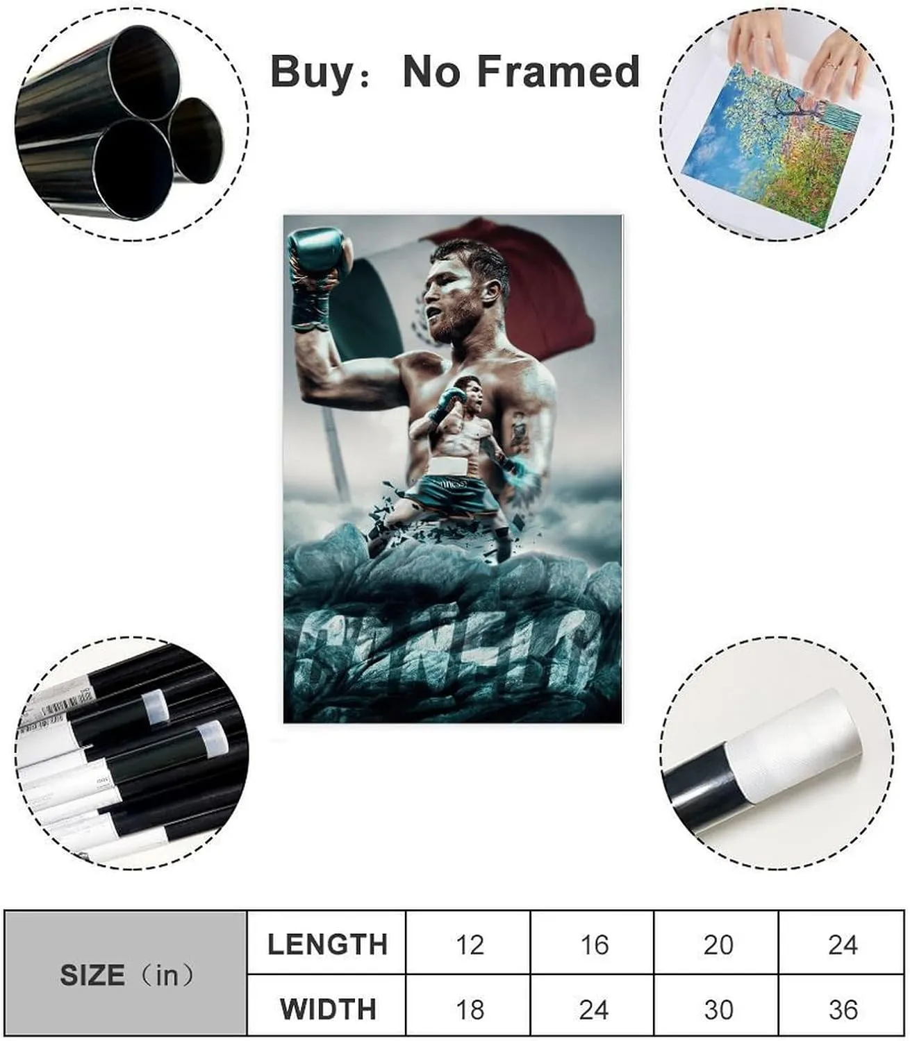 Canelo Alvarez Boxing Athlete Poster2 Canvas Poster Bedroom Decor Sports Landscape Office Room Decor Gift Unframe:12x18inch(30x45cm)