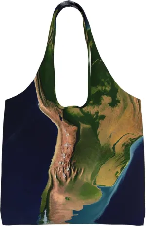 Canvas Aesthetic Tote Bag for Women Handbag South America Satellite Image Reusable Grocery Bags with Handles