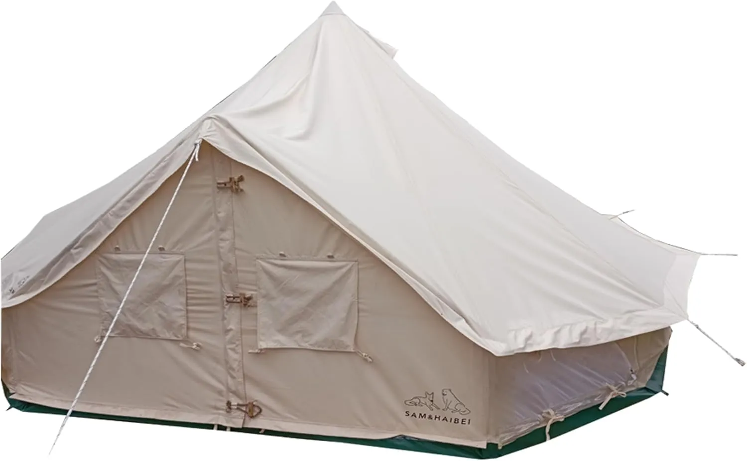 Canvas Tent Glamping 4 Seasons for Camping 4M 5M Cotton for Family Outdoor Hunting or Party (13ft-16.5ft), Quick Setup Design