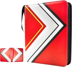 Card Binder 9 Pocket, Trading Card Holder Fits 900 Cards With 50 Removable Sleeves, Portable Collection Card Ablum, Game Card Case book With Zipper for Gift, Red