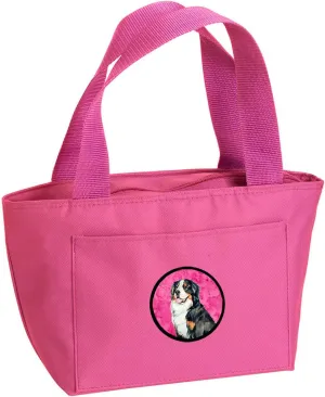 Caroline's Treasures LH9379PK-8808 Pink Bernese Mountain Dog Lunch Bag Insulated Lunch Box Tote Bag for Women Adult Men, Reusable, Large, Multicolor