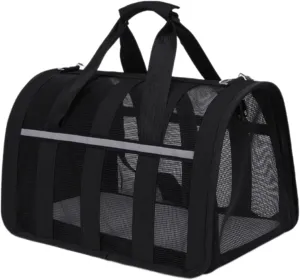 Carrier Tote，Pet Handbag Cat Carriers Bag Soft Big Capacity with Strap Breathable Pet Carriers Sightseeing Bag