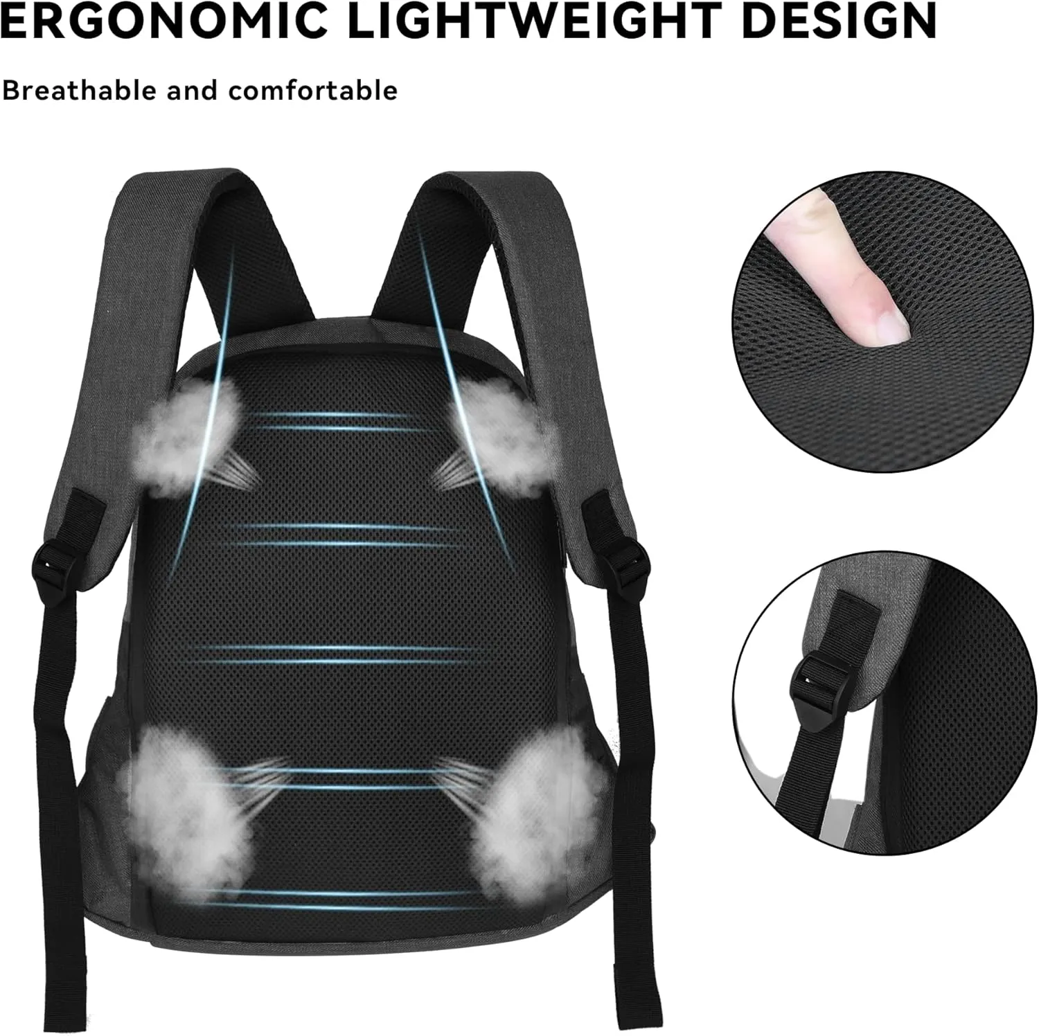 Carry on Backpack for Men Flight Approved 12.6x7.1x16.5(40L), Frontier Airlines Personal Item Bag Fit for 15.6in Laptop,300D Waterproof fabric with USB Charging Port,Gray