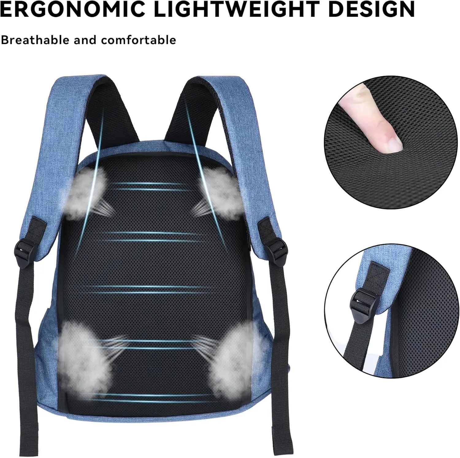Carry on Backpack for Women Flight Approved 12.6x7.1x16.5(40L), Frontier Airlines Personal Item Bag Fit for 15.6in Laptop,300D Waterproof fabric with USB Charging Port, Blue