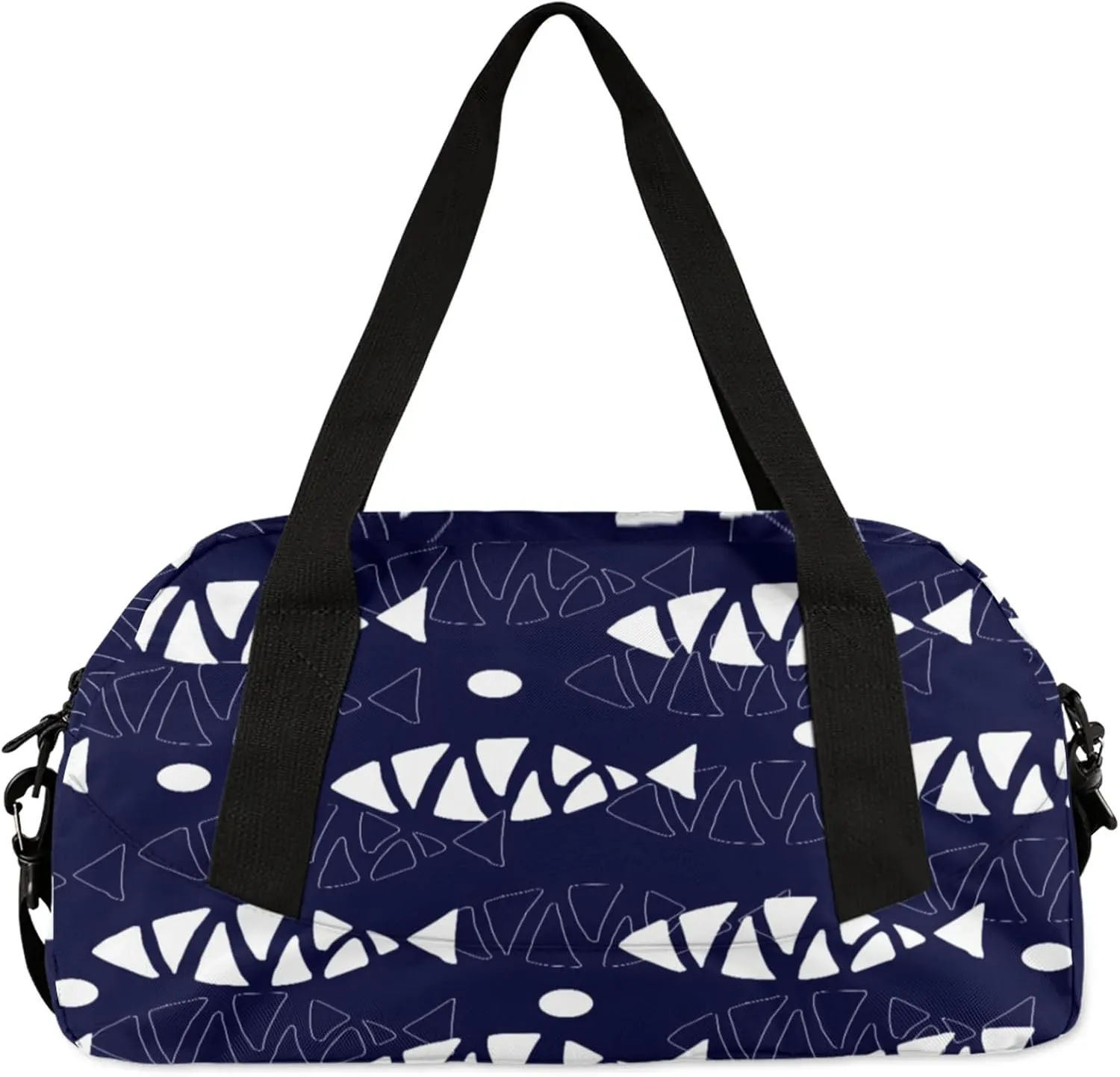 Cartoon Fish Pattern Kids Duffel Bag Lightweight Waterproof Sports Gym Bag with Front Zipper Pocket Foldable Weekender Overnight Bag for School Practice Gymnastic Ballet