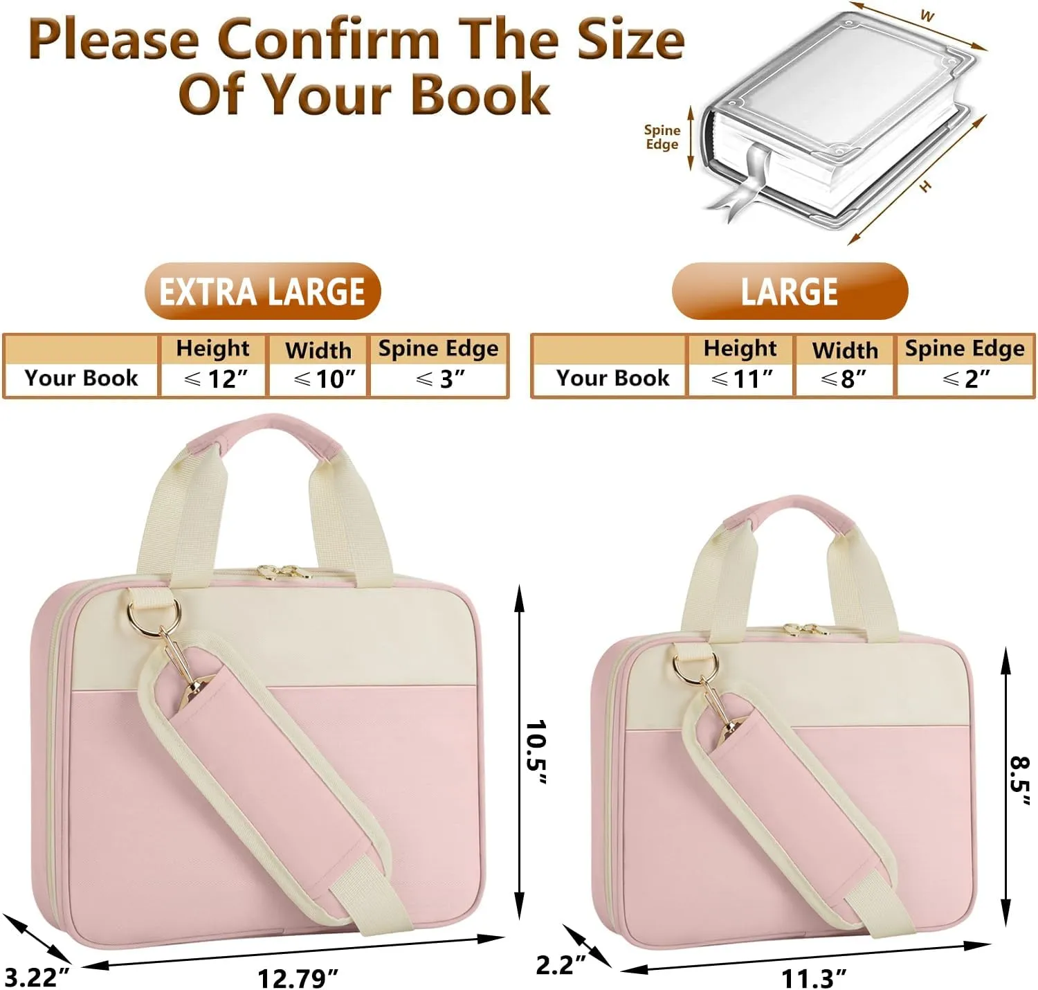 CASIRENA Bible Covers for Women - Extra Large Size Bible Carrying Case, Church Bible Bag with Padded Handle, Adjustable Shoulder Strap, Zippered Pockets, Perfect Gifts for Church Religious