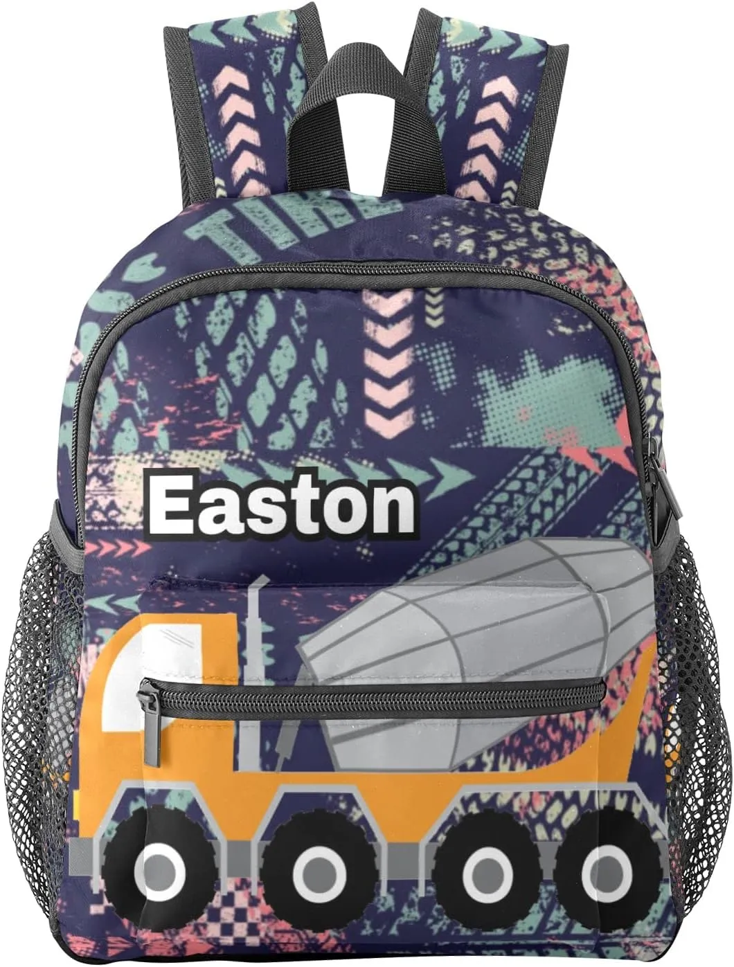 Cement Truck Cool Personalized School Backpack for Kid-Boy/Girl Toddler Daypack Kindergarten Travel Bookbag
