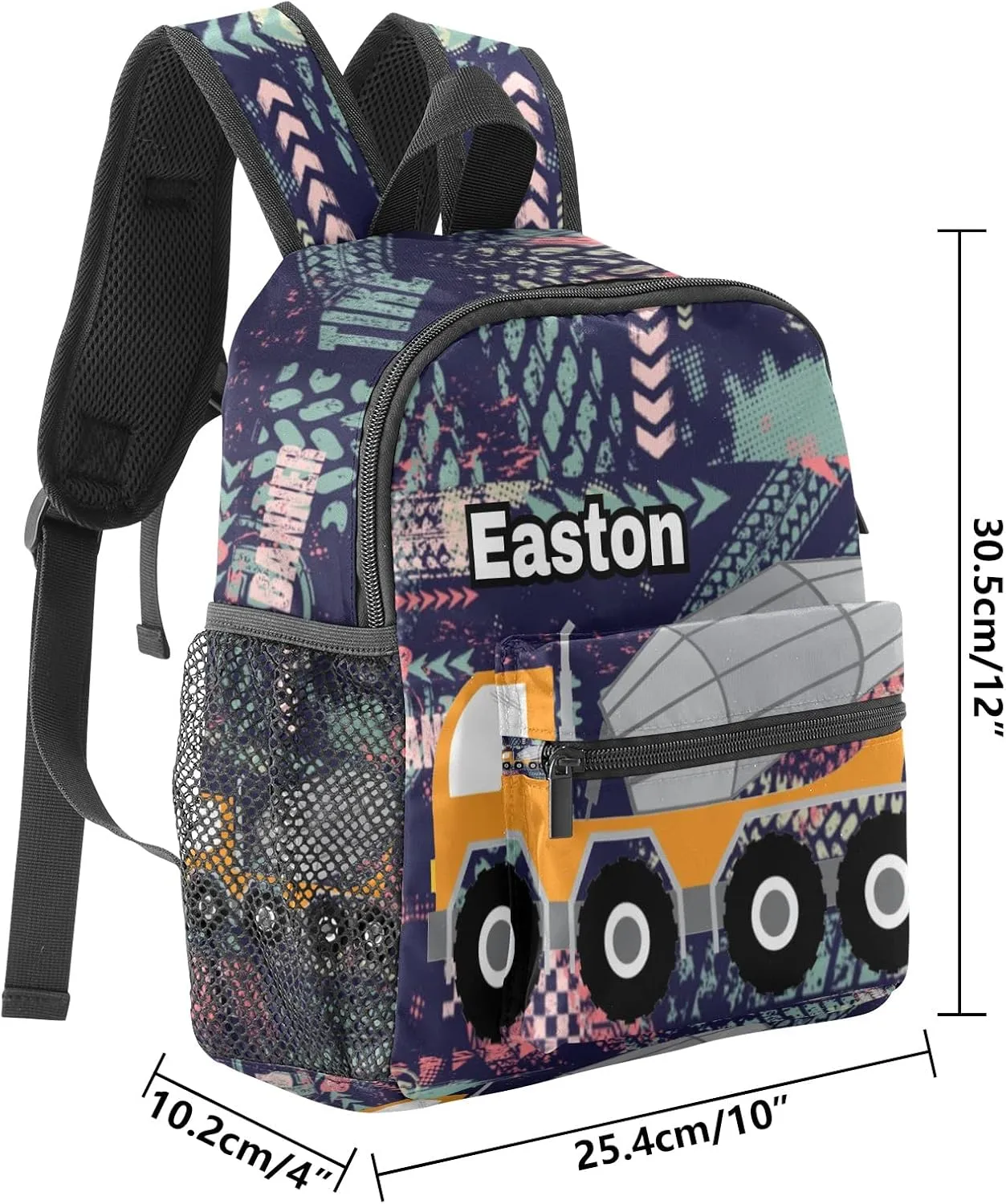 Cement Truck Cool Personalized School Backpack for Kid-Boy/Girl Toddler Daypack Kindergarten Travel Bookbag