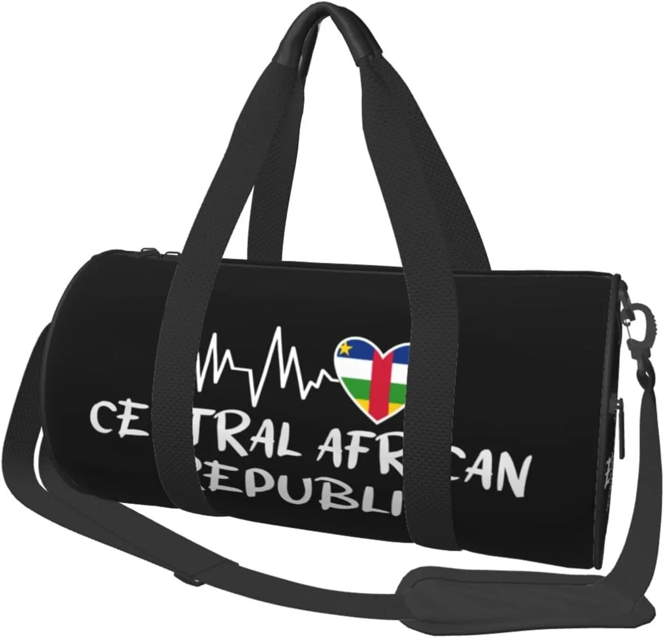 Central African Republic Heartbeat Duffel Bag Gym Bag Travel Sports Tote Large Foldable Beach Swim Yoga8