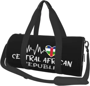 Central African Republic Heartbeat Duffel Bag Gym Bag Travel Sports Tote Large Foldable Beach Swim Yoga8