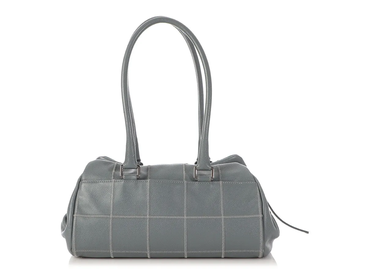 Chanel Gray Chocolate Bar-Quilted Caviar LAX Duffle