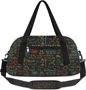 Chemistry Lab Notes Duffel Bag for Women Men Travel Bag Small Gym Bag Waterproof Workout Overnight Tote Bag for Sport Dance Weekend Yoga