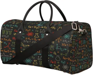 Chemistry Lab Notes Travel Duffle Bag for Men Women Large Overnight Weekender Bag Lightweight Duffel Bag Sports Gym Bag Foldable Carry on Luggage Bag