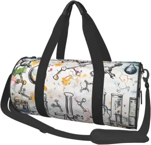 Chemistry Print Printed Sports Gym Bag for Men Women Foldable Duffel Bag Carry On Weekender Bag for Travel Sports