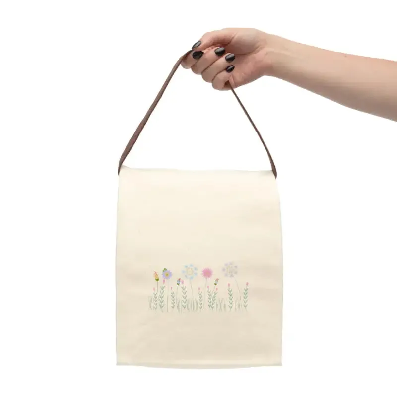 Chic Flower Fields Canvas Lunch Bag for Midday Swagger