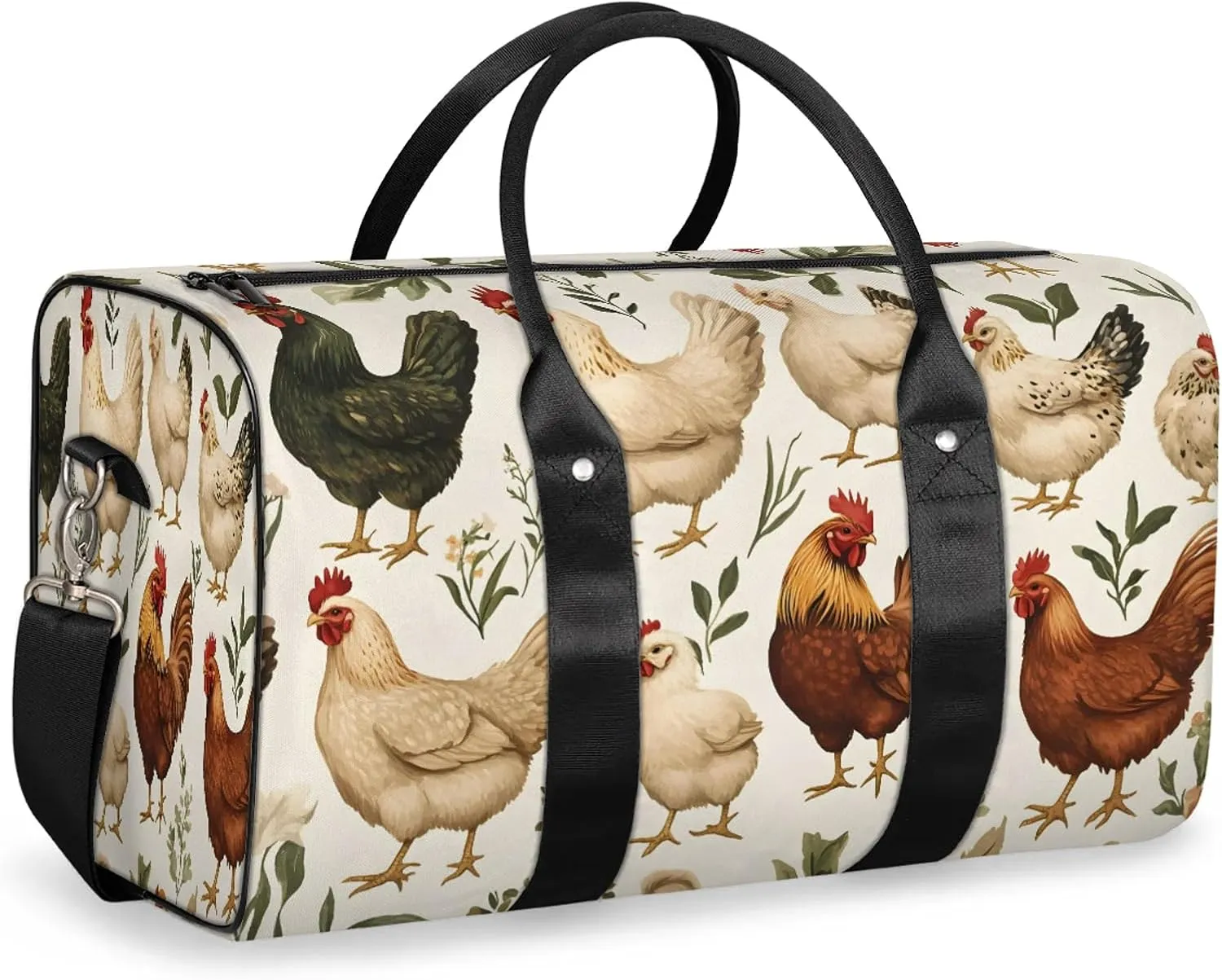 Chicken Duffle Bag for Travel, Overnight Weekend Gym Carry On Luggage Bag, Hen And Chicken Travel Duffel Bag for Men Women