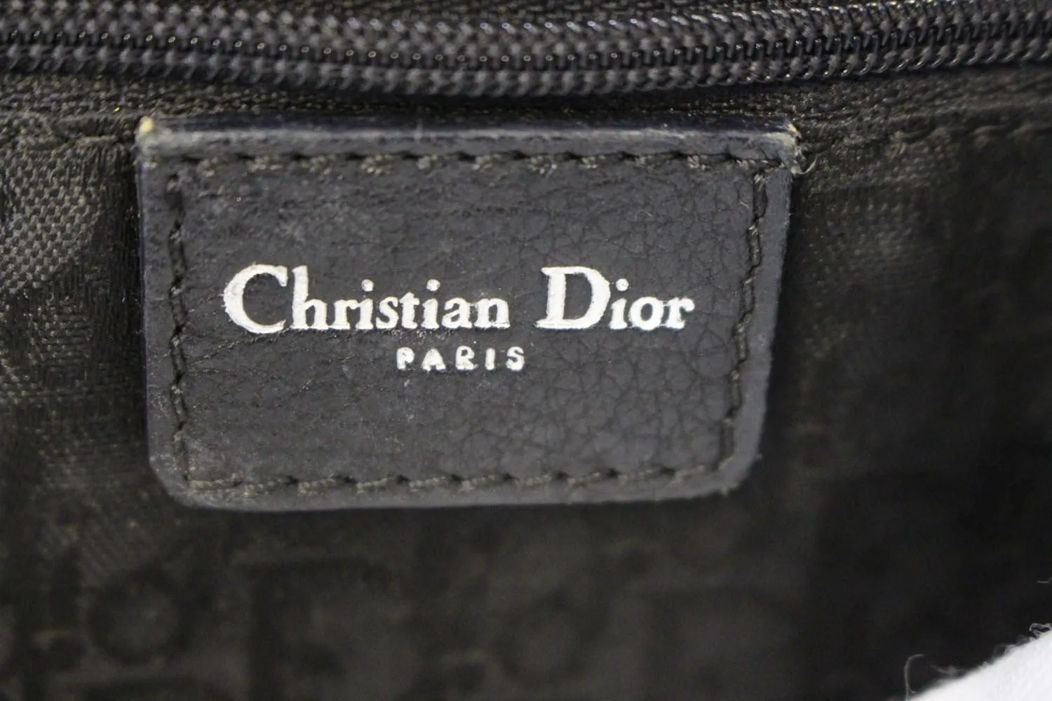 CHRISTIAN DIOR Black Leather Cannage Medium Tote Bag