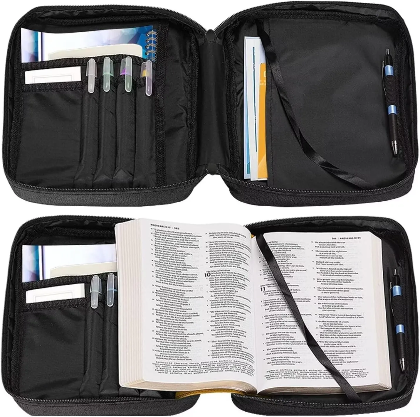 Classic Bible Covers Bible Bag with Handle and Zippered,God is Within Her She Will Not Fall, Bible Book Protective Large Size Bible Cover Scripture Christian Gifts for Women Men