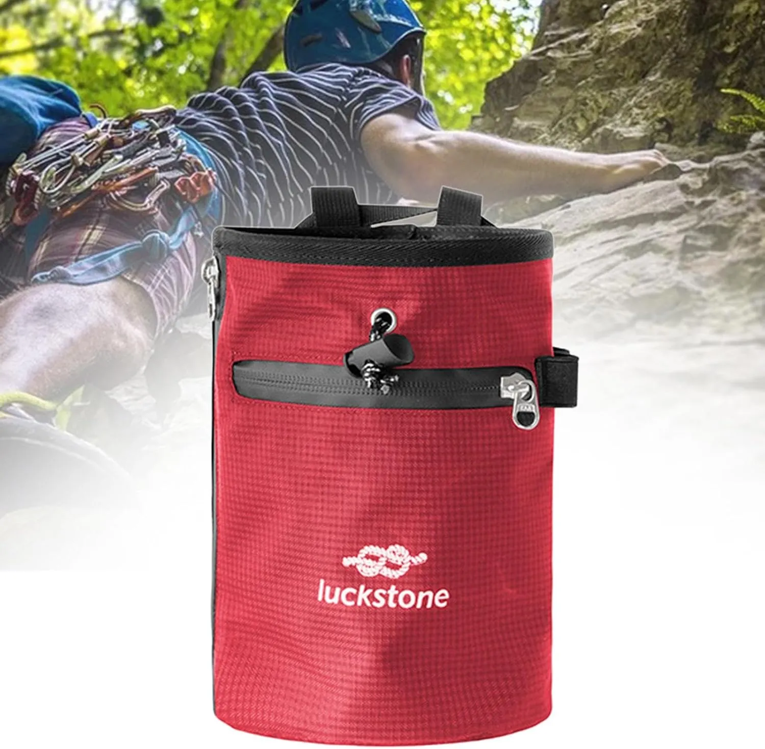 Climbing Chalk Bag Chalk Carrier Bag Practical Adjustable Waist Belt Storage Pouch for Gym Bouldering Weightlifting Disc Golf
