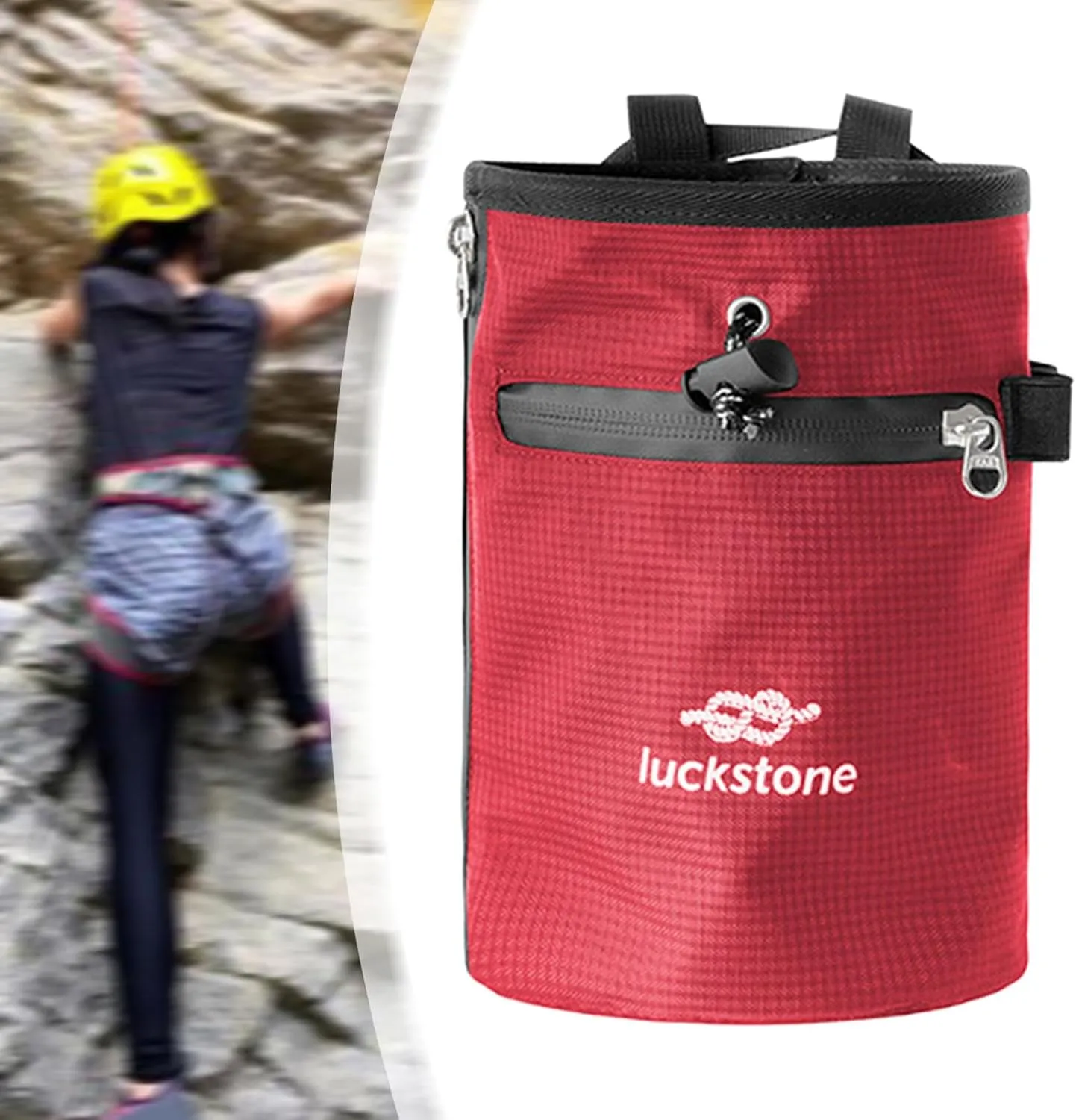 Climbing Chalk Bag Chalk Carrier Bag Practical Adjustable Waist Belt Storage Pouch for Gym Bouldering Weightlifting Disc Golf