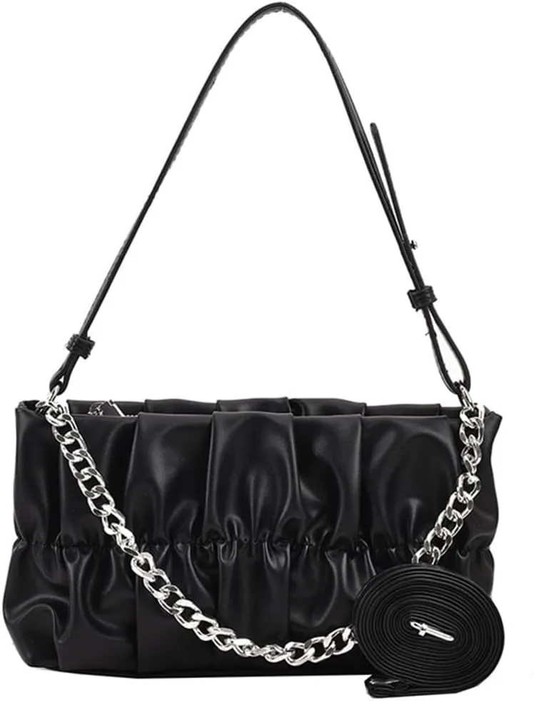 Cloud Like Shoulder Bag Pleated Underarm Bag Shoulder Bag Cloud Like Underarm for Women Work Travel Dating
