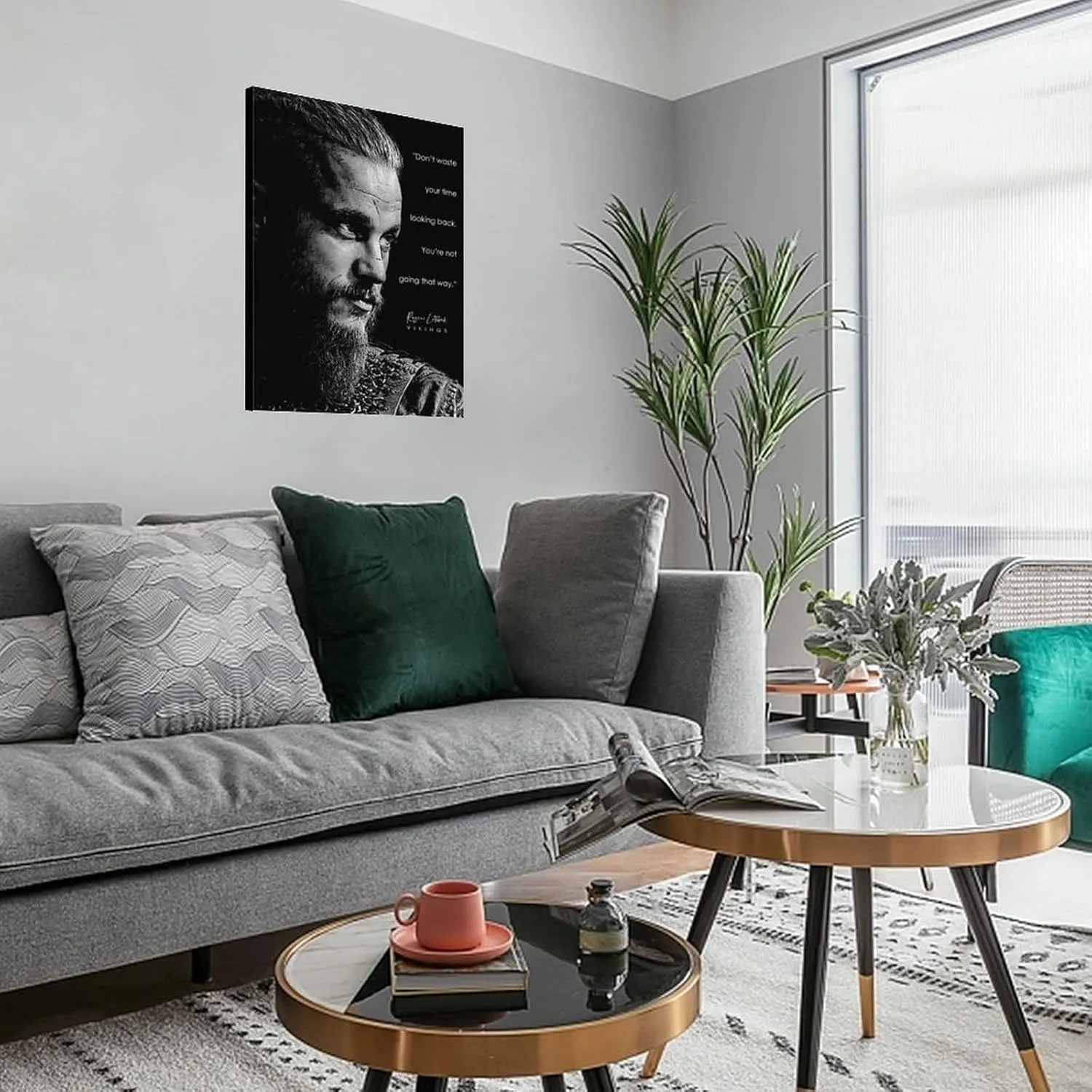 CMYDWQI Viking Leader Ragnar Lothbrok Famous Quote Portrait PosterWall Poster Art Canvas Printing Gift Office Bedroom Aesthetic Poster 20x24inch(50x60cm) Frame-style