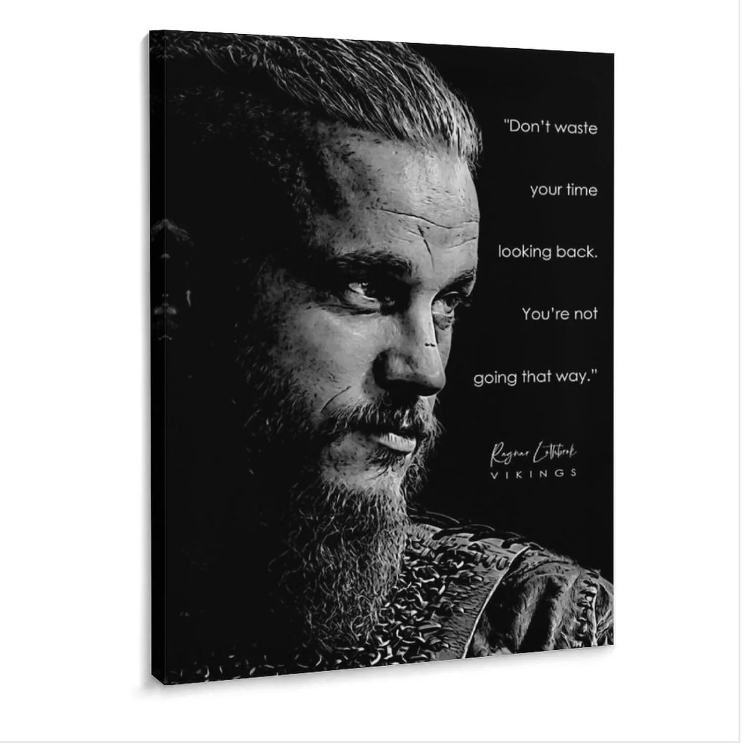CMYDWQI Viking Leader Ragnar Lothbrok Famous Quote Portrait PosterWall Poster Art Canvas Printing Gift Office Bedroom Aesthetic Poster 20x24inch(50x60cm) Frame-style