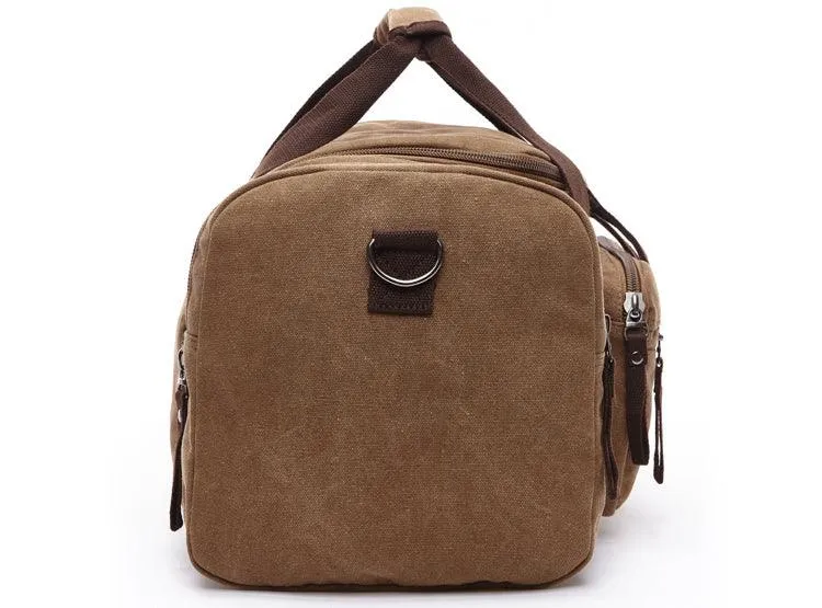 Coffee Vintage Canvas Gym Duffel unisex Travel Tote Bag