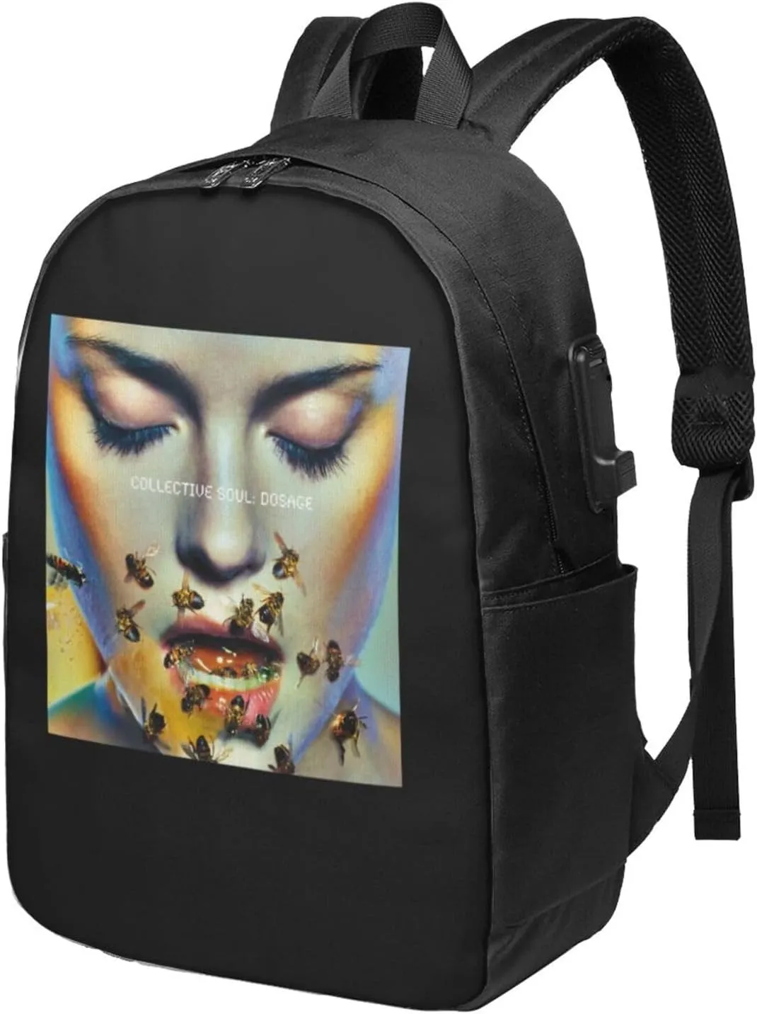 Collective Music Soul Bookbag Travel Laptop Bag For 17 Inch Notebook With Usb Charging Port