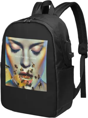 Collective Music Soul Bookbag Travel Laptop Bag For 17 Inch Notebook With Usb Charging Port