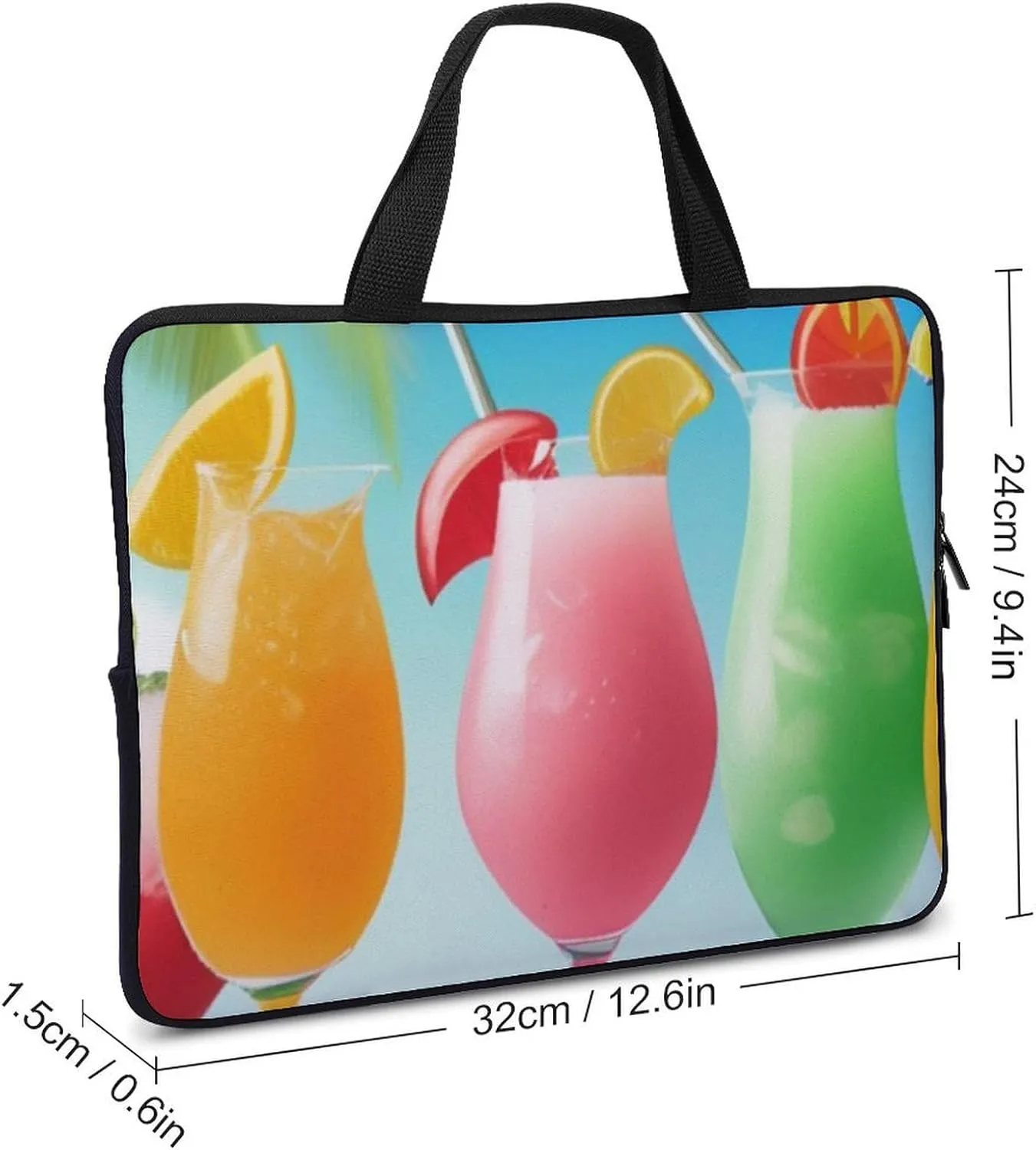 Computer Sleeve 12 Inch Drink Summer Seawater Laptop Case Protective Carrying Bag Laptop Sleeve Case