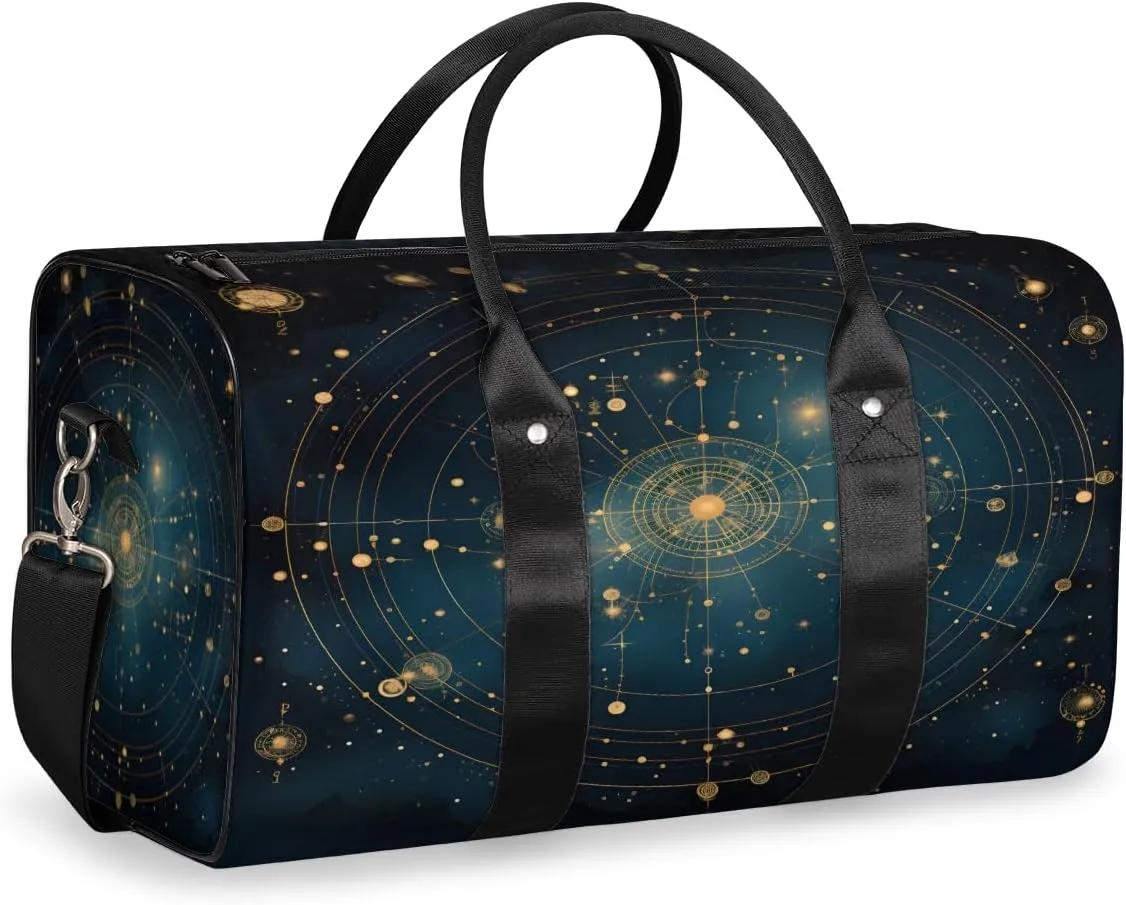 Constellation Travel Duffle Bag, Sports Gym Bags for Women Men, Carry On Weekender Overnight Bag, Nebula Space Universe Workout Hospital Airplane Trips Bag