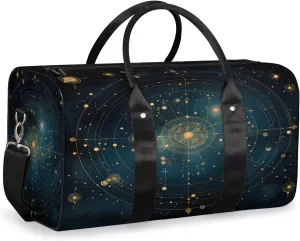 Constellation Travel Duffle Bag, Sports Gym Bags for Women Men, Carry On Weekender Overnight Bag, Nebula Space Universe Workout Hospital Airplane Trips Bag