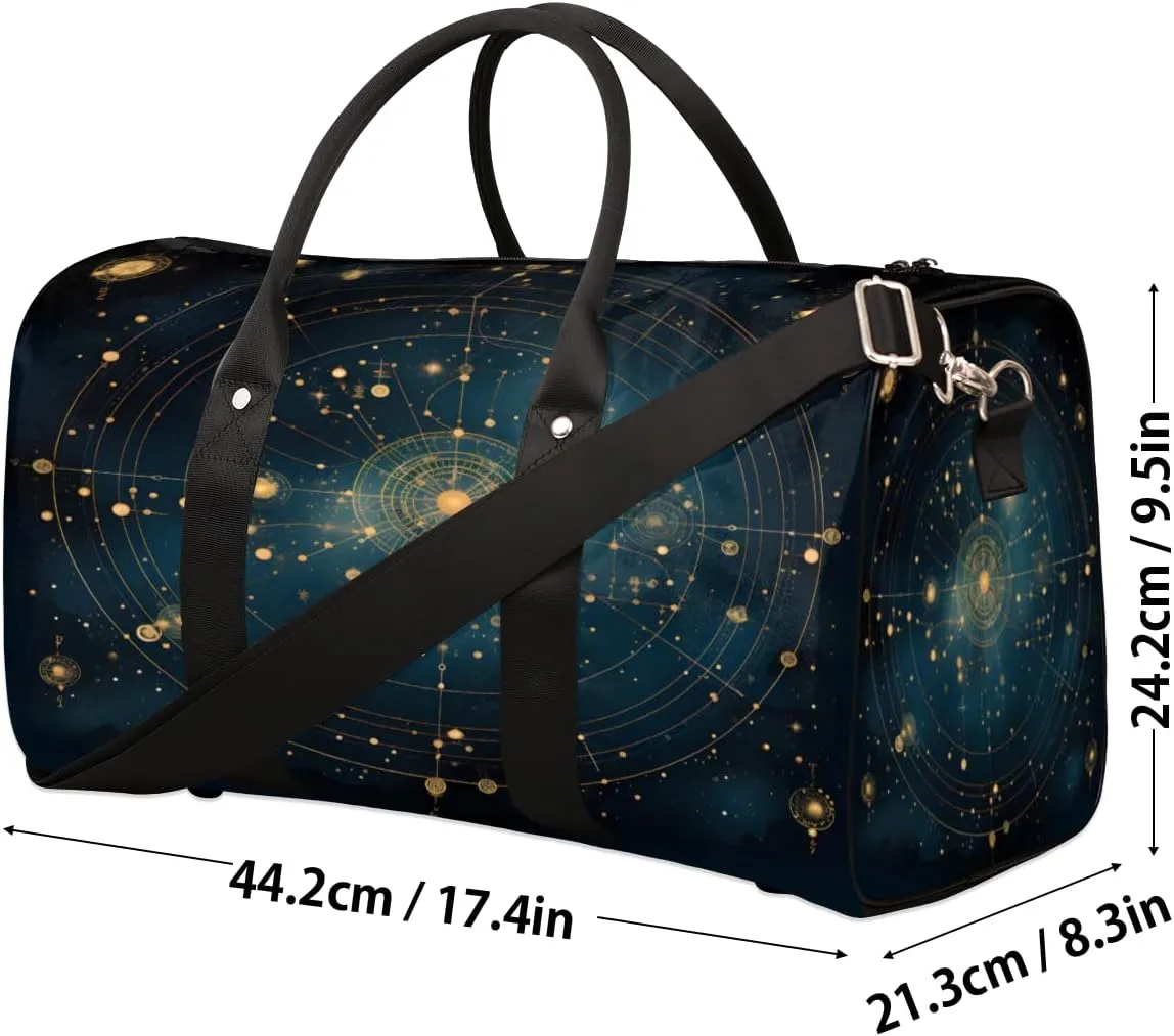 Constellation Travel Duffle Bag, Sports Gym Bags for Women Men, Carry On Weekender Overnight Bag, Nebula Space Universe Workout Hospital Airplane Trips Bag
