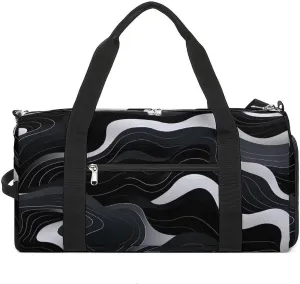 Contour Topography Map Pattern Travel Duffle Bag Large Capacity Gym Bag Weekender Overnight Bags Carry on Tote Bag